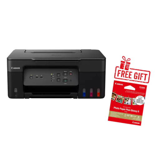 Canon Pixma G3430 Printer 3-In-1 Inkjet Wireless &amp; Canon Photo Paper Plus Glossy II PP-201 Gift