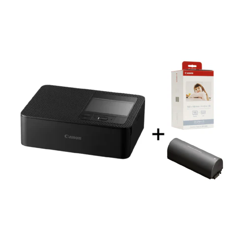 Canon SELPHY CP1500, Wi-Fi, 41 Second Printing, 8.9cm LCD - Black &amp; KP-108IN Color Ink and Paper Set &amp; NB-CP2LH Battery Pack