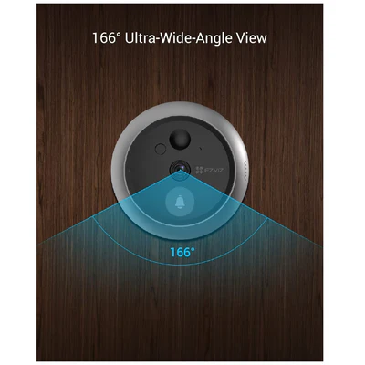 [6941545611068] EZVIZ CP4 Wire-Free Peephole Doorbell - Smart Video Doorbell with 1080p Camera, Motion Detection, Black