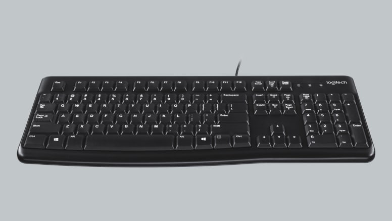 Logitech K120 Wired Keyboard, Arabic Layout, USB – Comfortable &amp; Durable Typing - Black