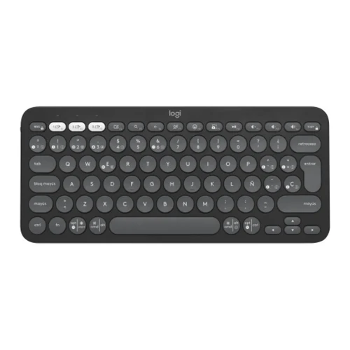 Logitech PEBBLE KEYS 2 K380s Slim, Minimalist Bluetooth Keyboard With Customizable Keys - Black