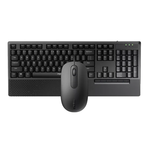 Rapoo Keyboard Combo, NX2000, Spill-Resistant keyboard and Mouse Design - Black