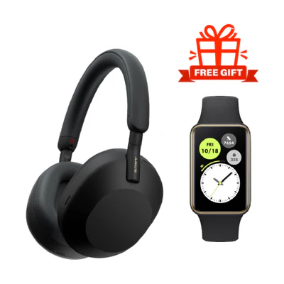 Sony WH-1000XM5 Noise Cancelling Wireless Over-Ear Headphones (International Warranty) &amp; HONOR Band 10 Gift