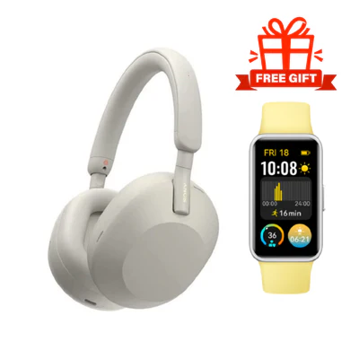 Sony WH-1000XM5 Noise Cancelling Wireless Over-Ear Headphones (International Warranty) &amp; Huawei Band 9 Gift